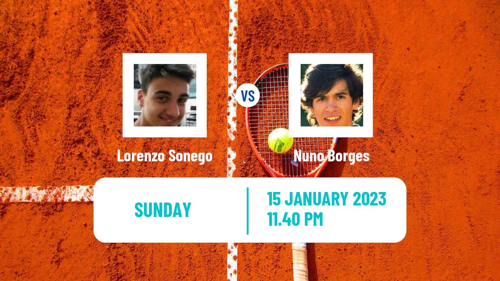 Tennis ATP Australian Open Lorenzo Sonego - Nuno Borges
