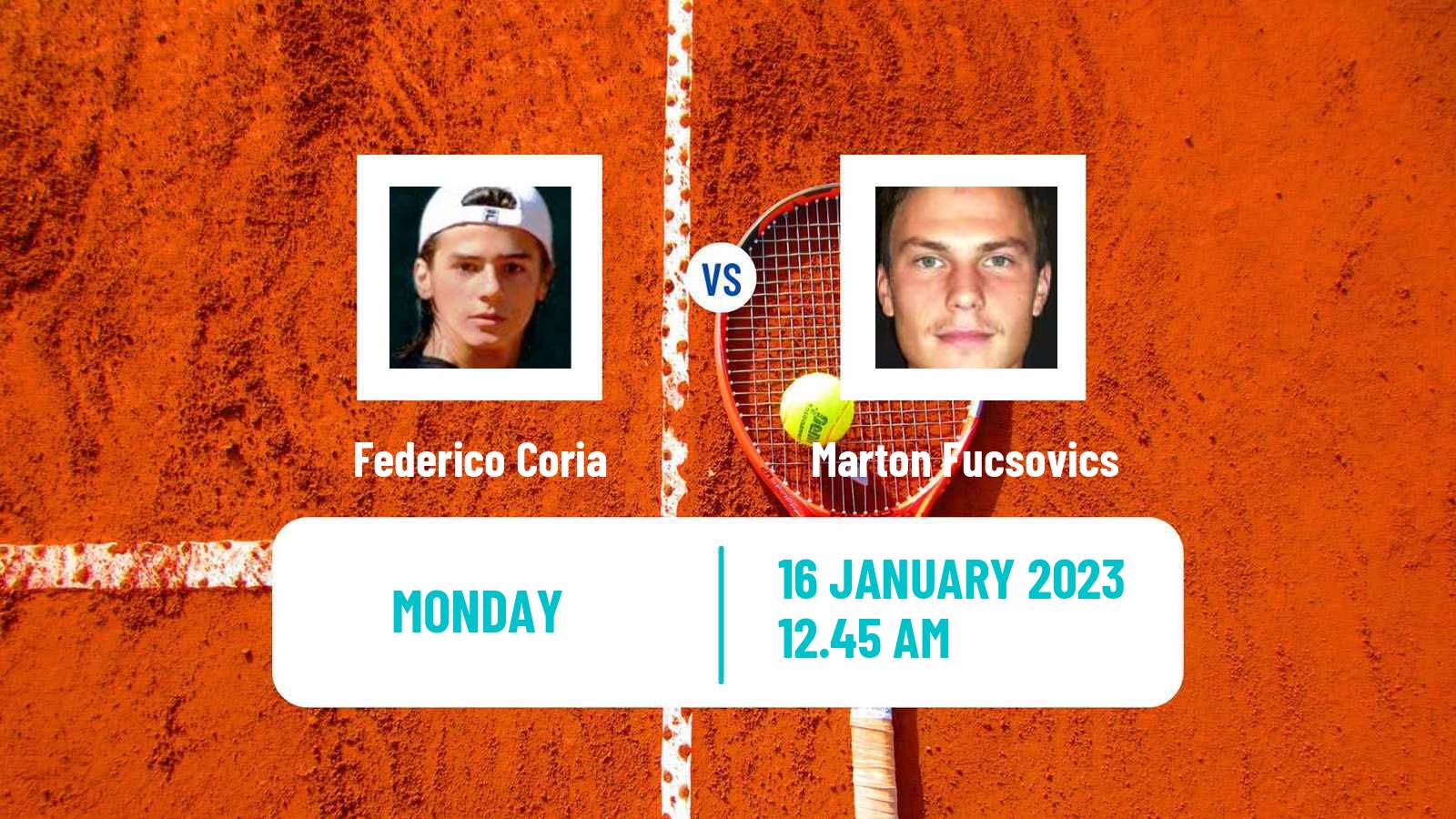 Tennis ATP Australian Open Federico Coria - Marton Fucsovics