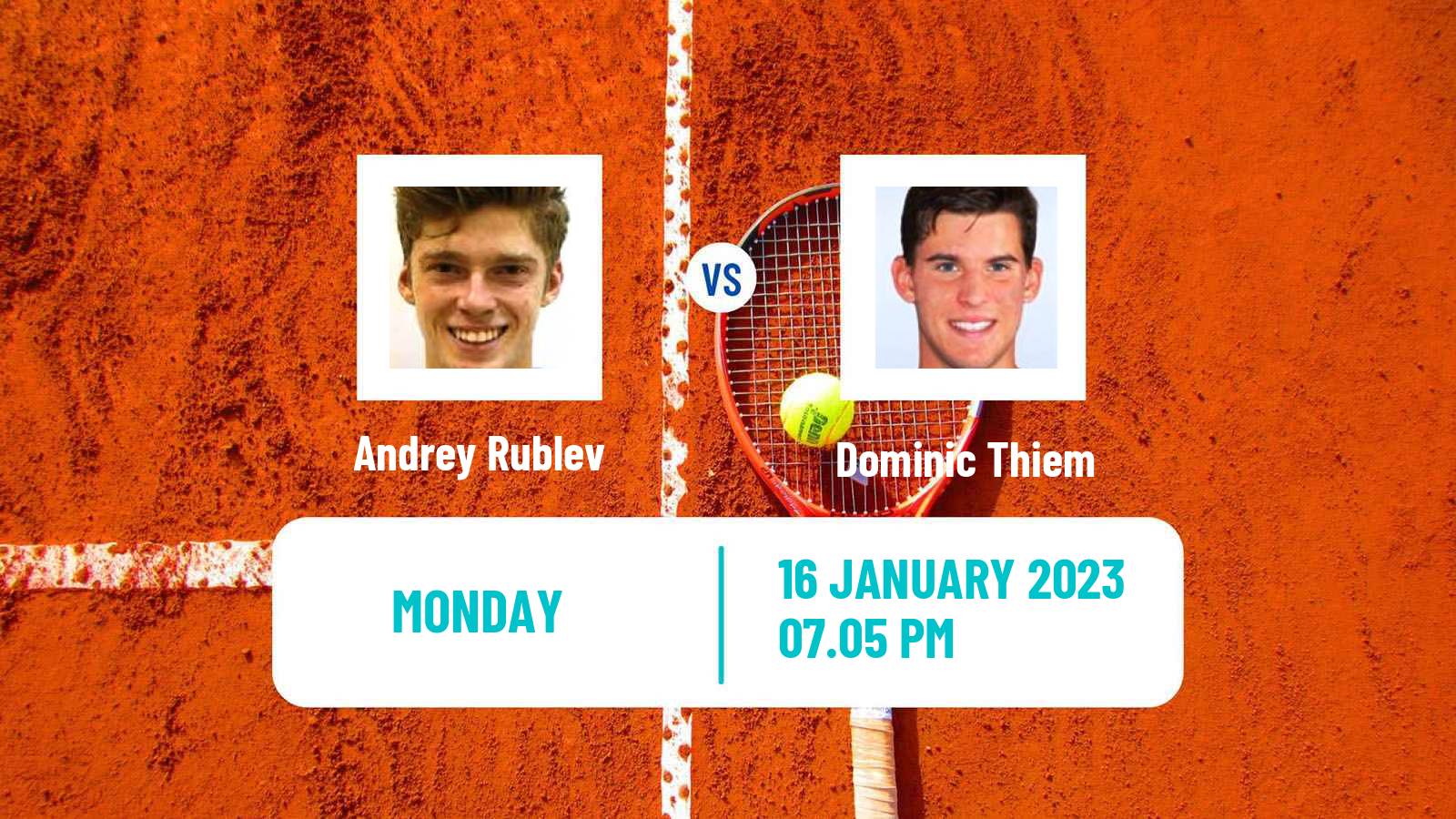 Tennis ATP Australian Open Andrey Rublev - Dominic Thiem