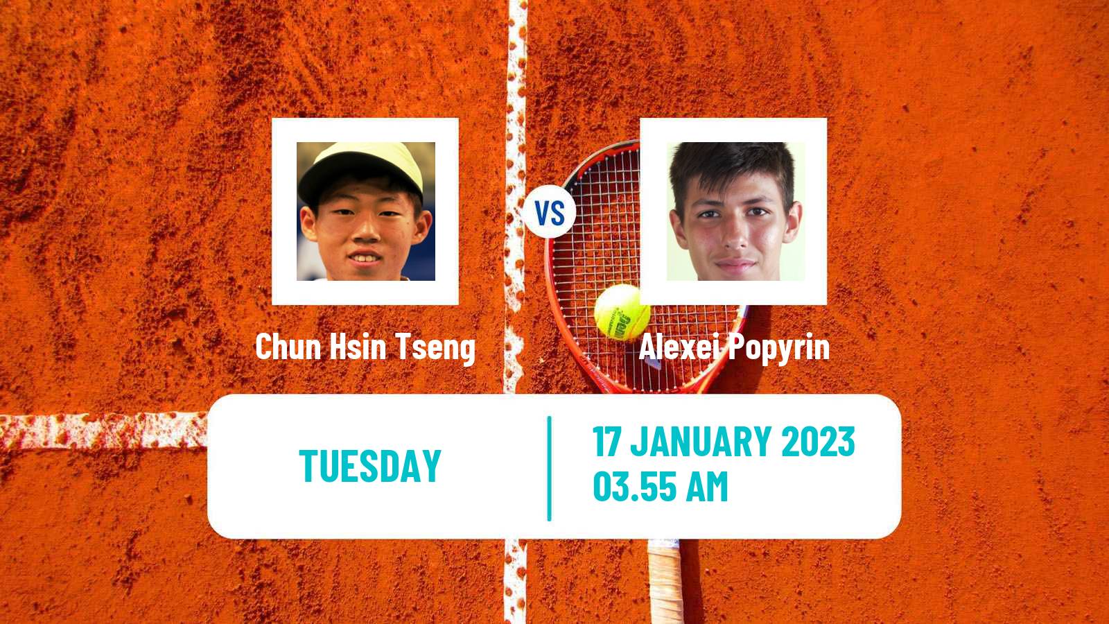 Tennis ATP Australian Open Chun Hsin Tseng - Alexei Popyrin