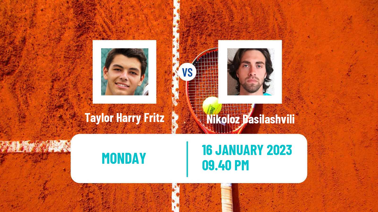 Tennis ATP Australian Open Taylor Harry Fritz - Nikoloz Basilashvili