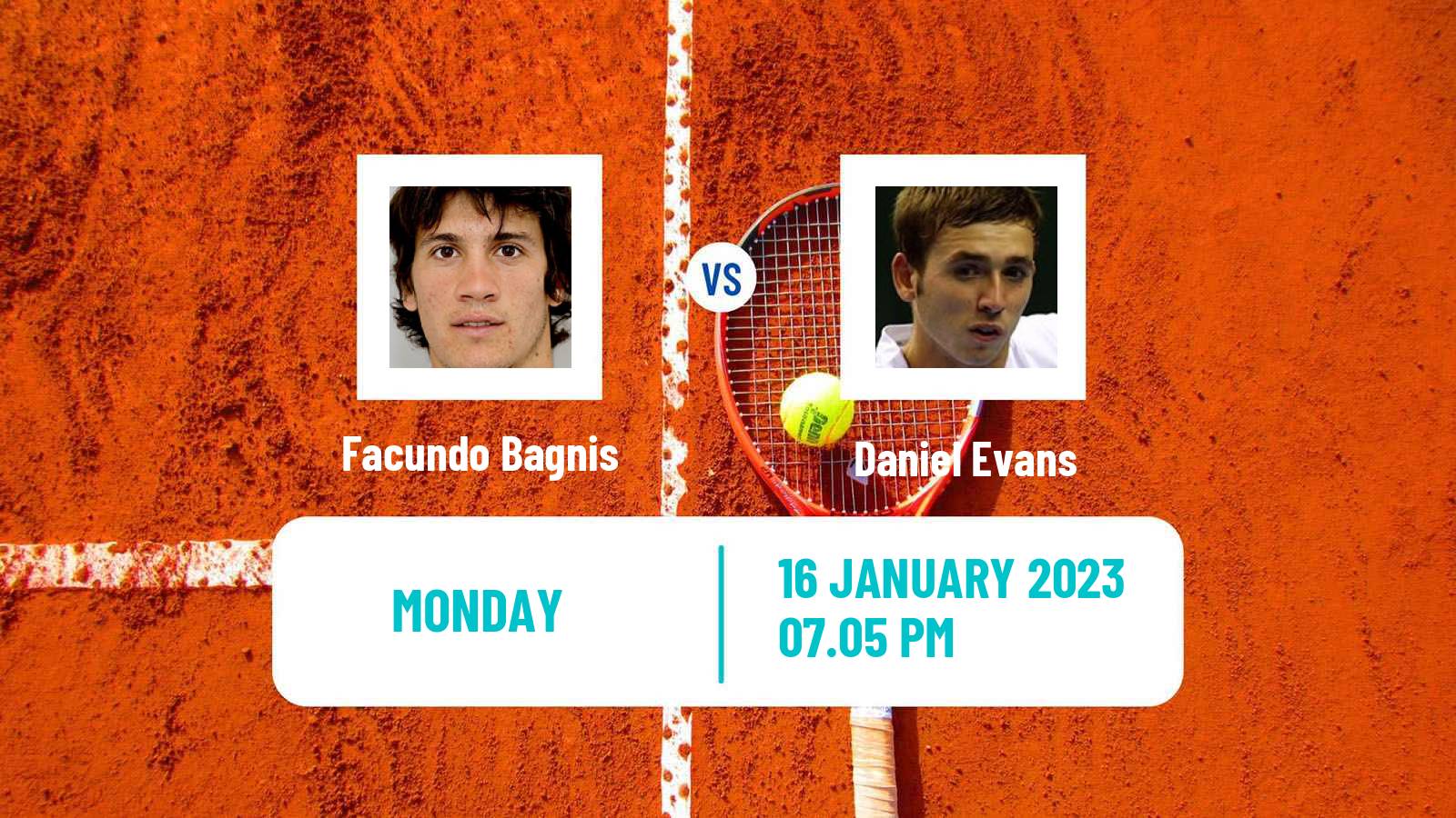 Tennis ATP Australian Open Facundo Bagnis - Daniel Evans