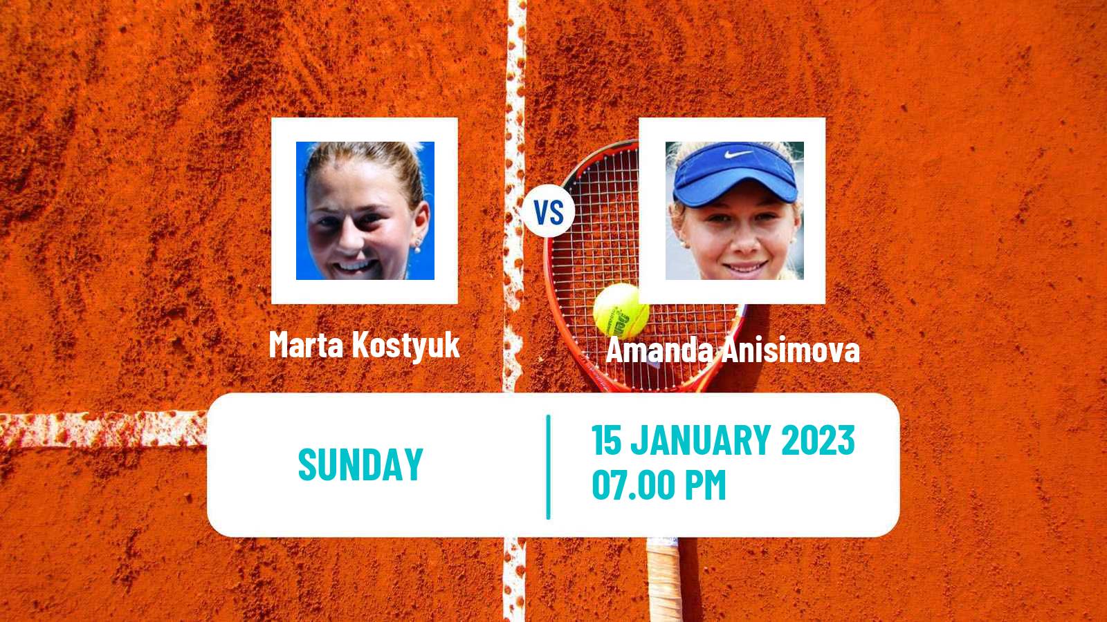Tennis WTA Australian Open Marta Kostyuk - Amanda Anisimova