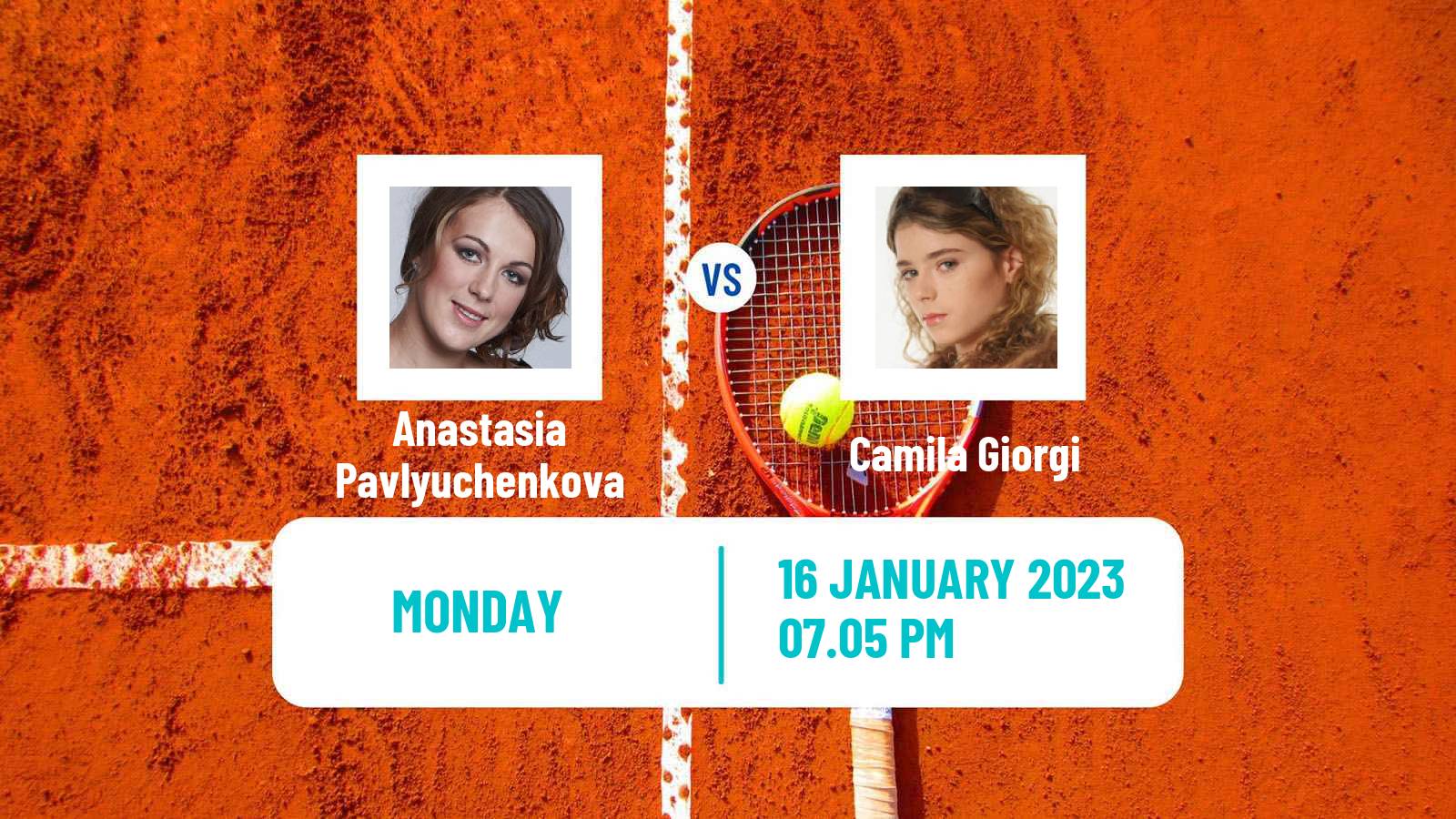Tennis WTA Australian Open Anastasia Pavlyuchenkova - Camila Giorgi