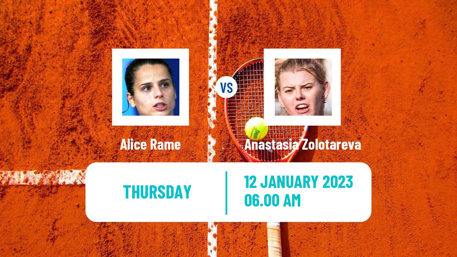 Tennis ITF Tournaments Alice Rame - Anastasia Zolotareva
