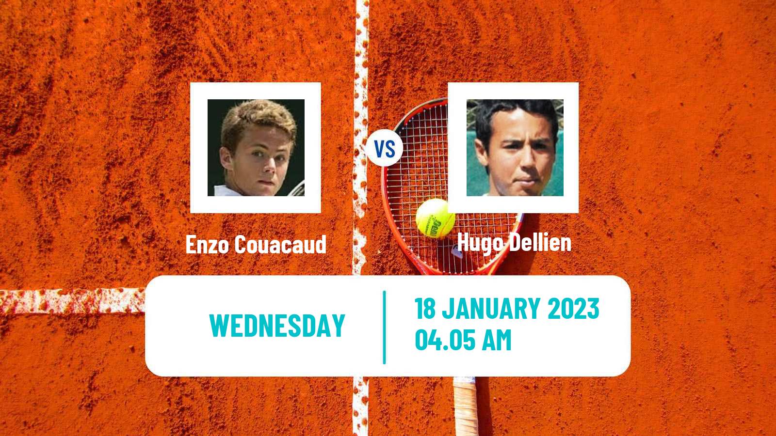 Tennis ATP Australian Open Enzo Couacaud - Hugo Dellien