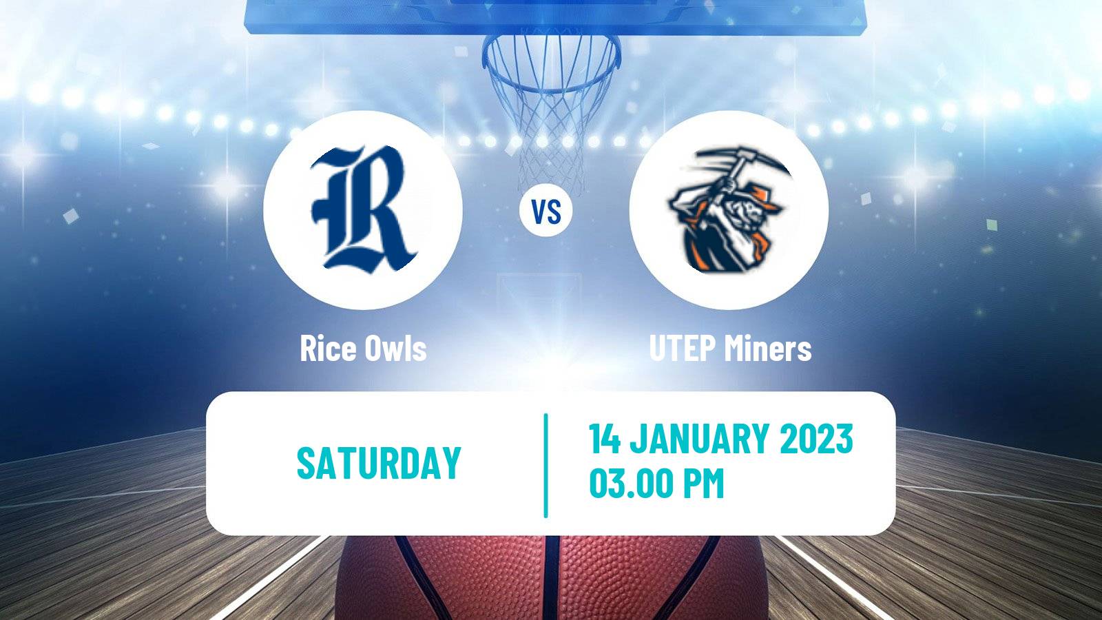 Basketball NCAA College Basketball Rice Owls - UTEP Miners