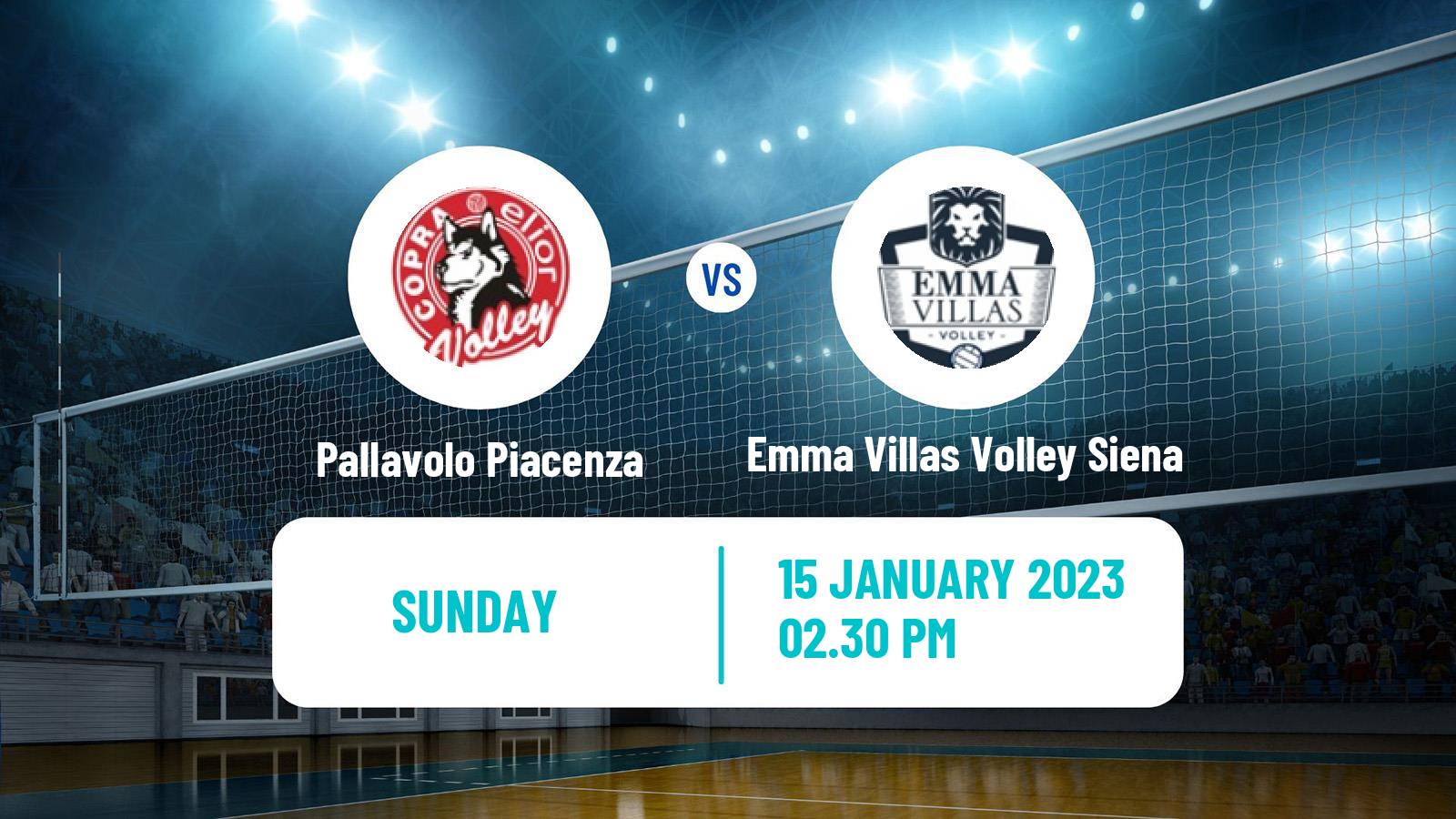 Volleyball Italian SuperLega Volleyball Pallavolo Piacenza - Emma Villas Volley Siena