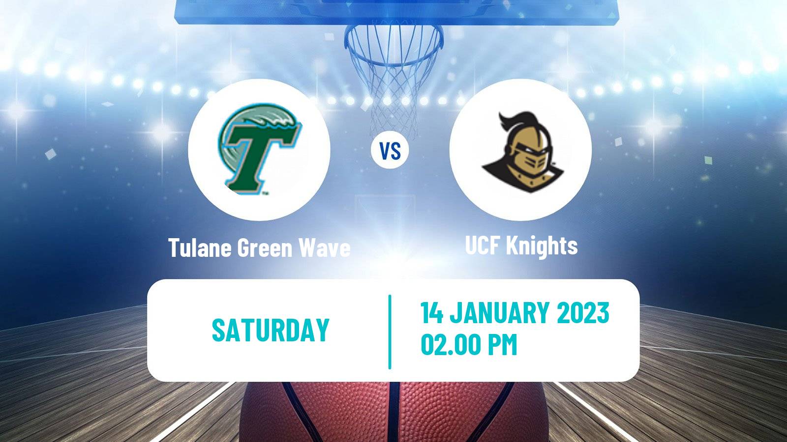 Basketball NCAA College Basketball Tulane Green Wave - UCF Knights