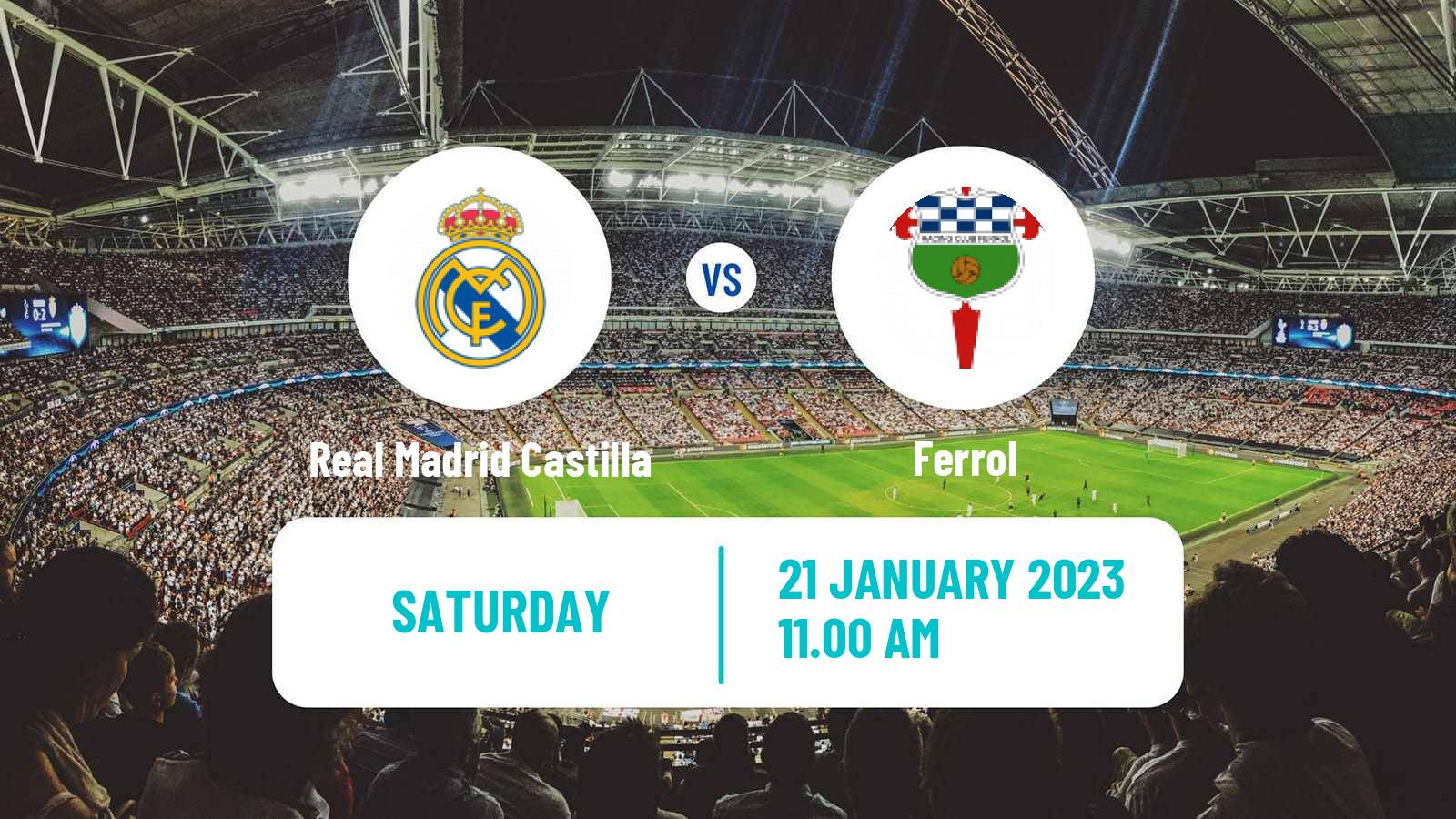 Soccer Spanish Primera RFEF Group 1 Real Madrid Castilla - Ferrol