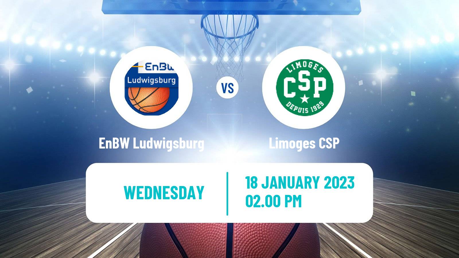 Basketball Champions League Basketball EnBW Ludwigsburg - Limoges