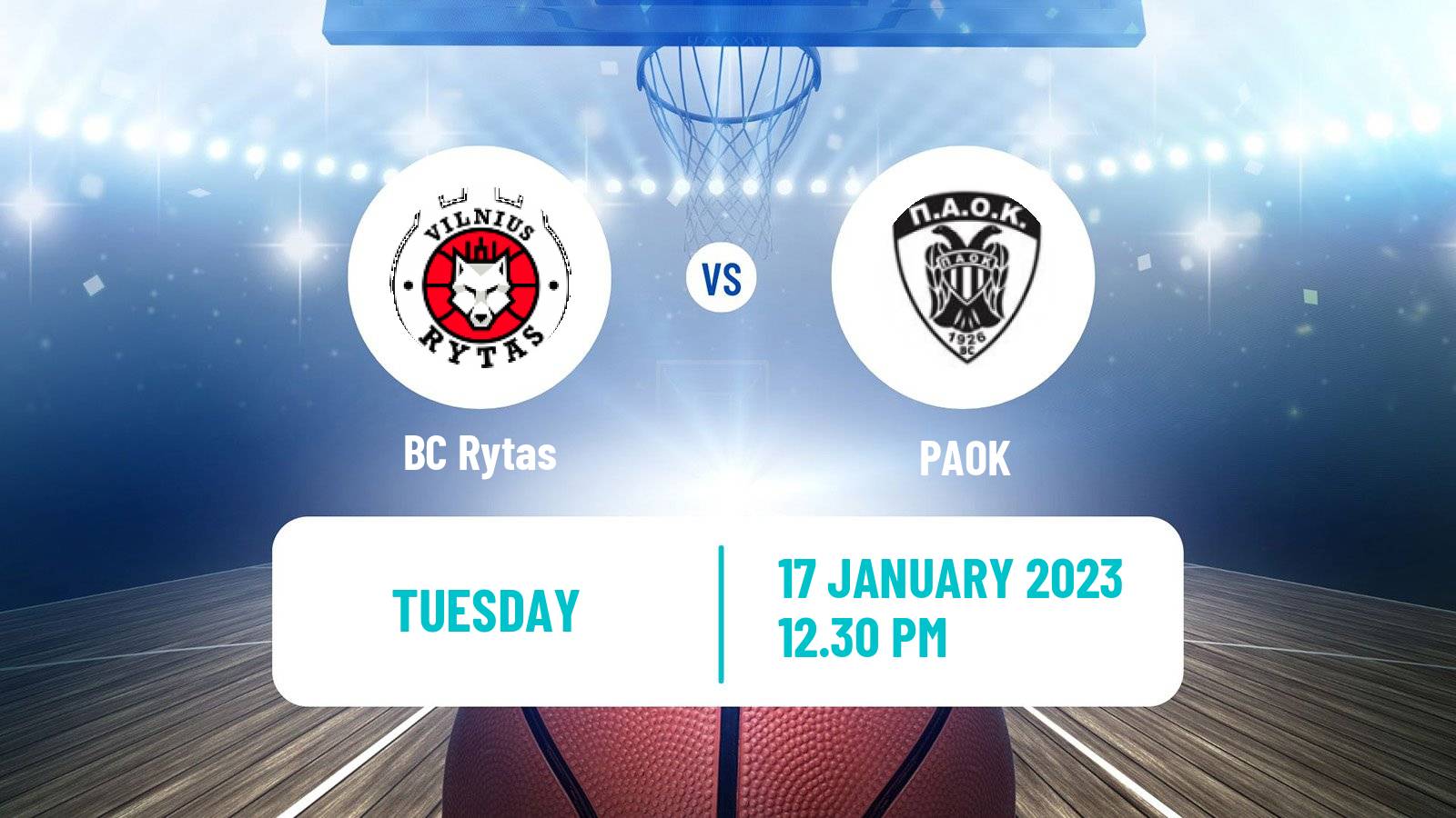 Basketball Champions League Basketball Rytas - PAOK
