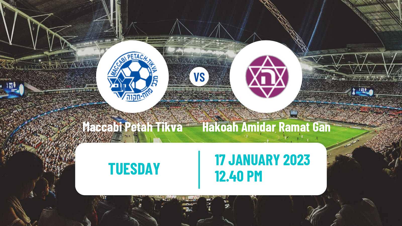 Soccer Israeli Liga Leumit Maccabi Petah Tikva - Hakoah Amidar Ramat Gan