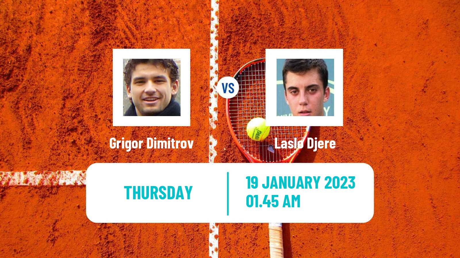 Tennis ATP Australian Open Grigor Dimitrov - Laslo Djere