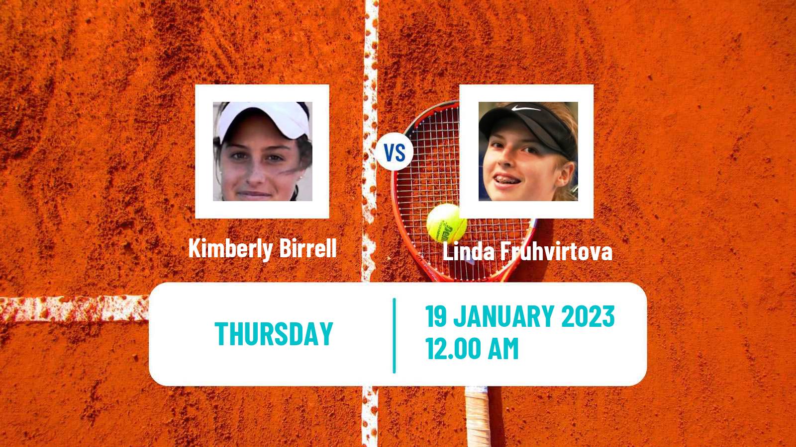 Tennis WTA Australian Open Kimberly Birrell - Linda Fruhvirtova