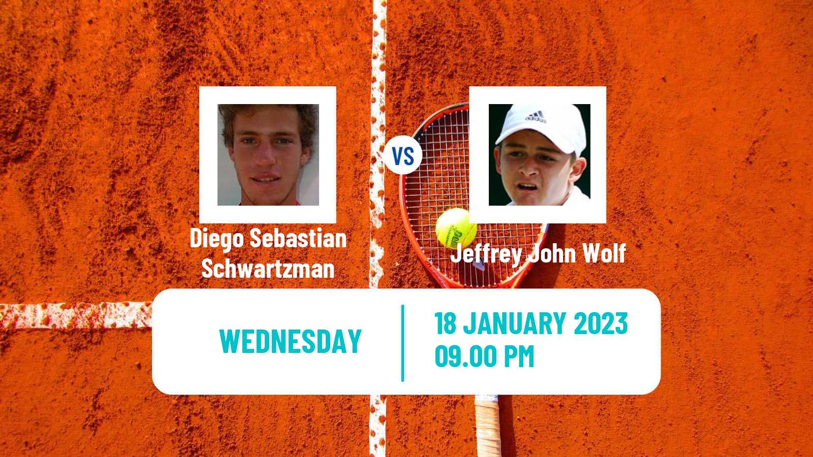 Tennis ATP Australian Open Diego Sebastian Schwartzman - Jeffrey John Wolf