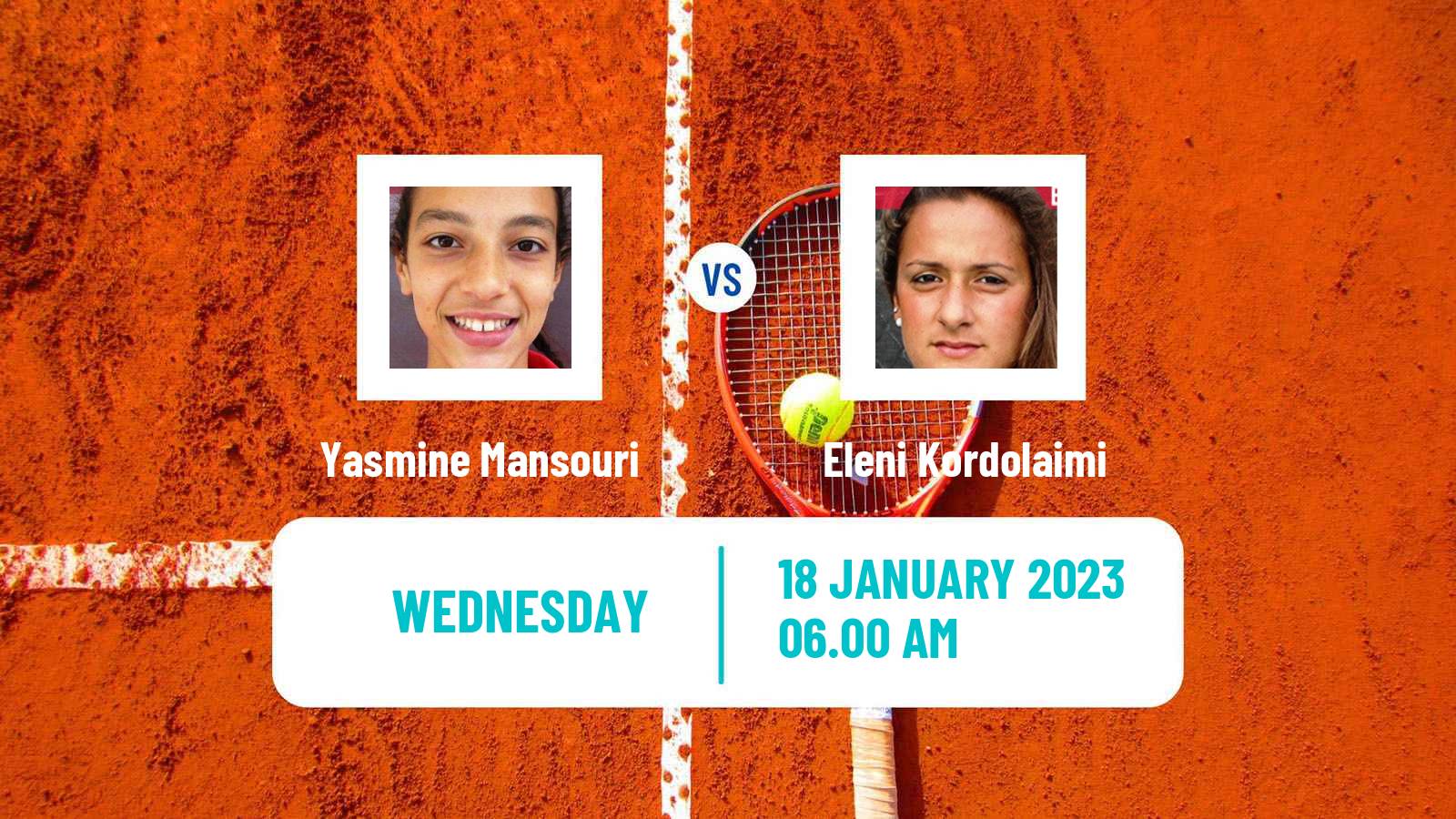 Tennis ITF Tournaments Yasmine Mansouri - Eleni Kordolaimi