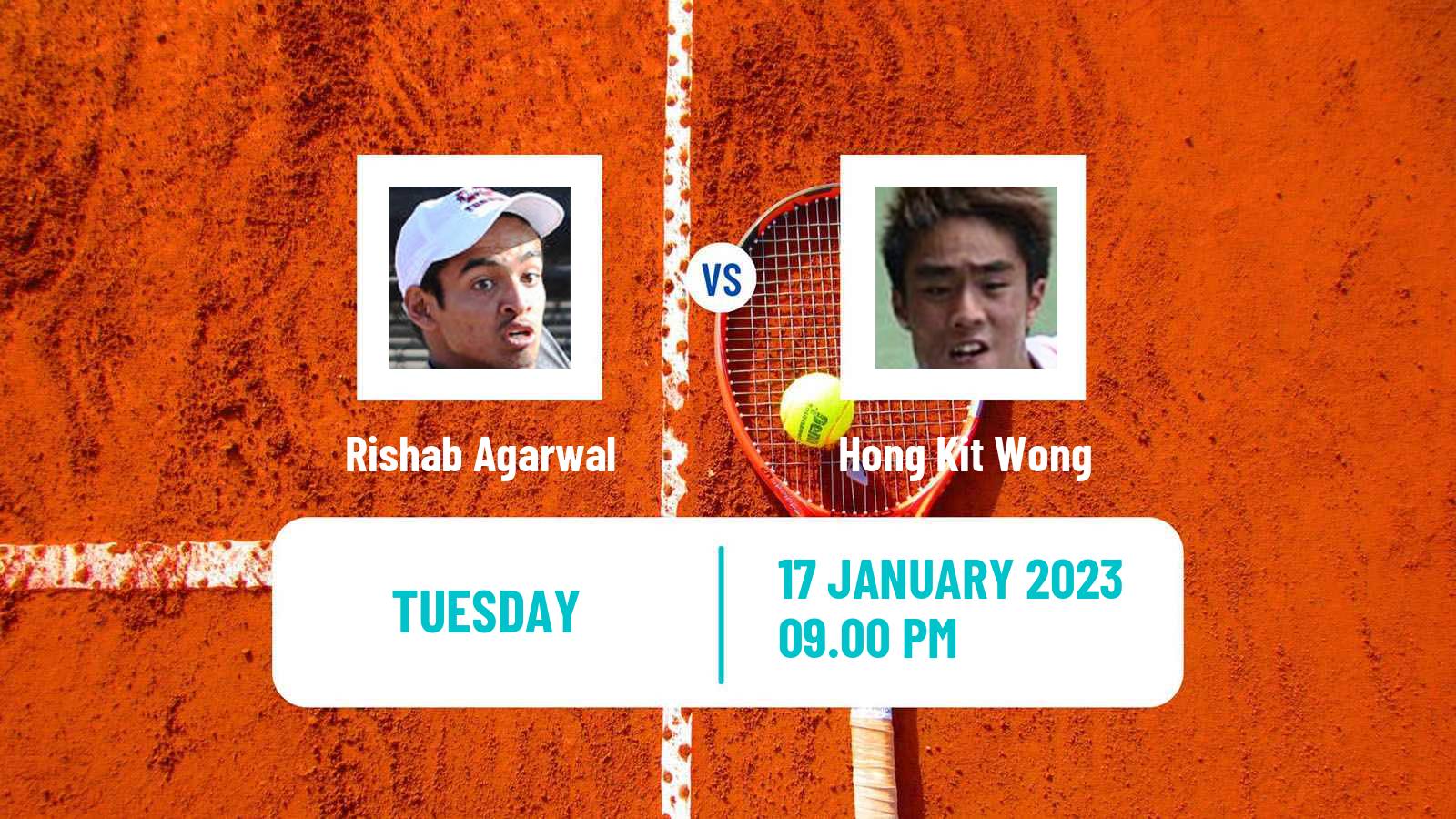 Tennis ITF Tournaments Rishab Agarwal - Hong Kit Wong