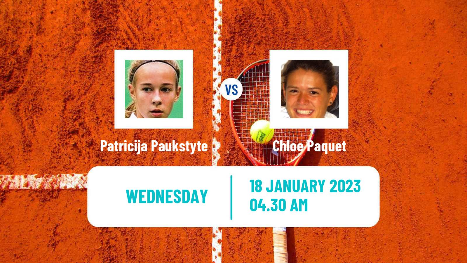 Tennis ITF Tournaments Patricija Paukstyte - Chloe Paquet