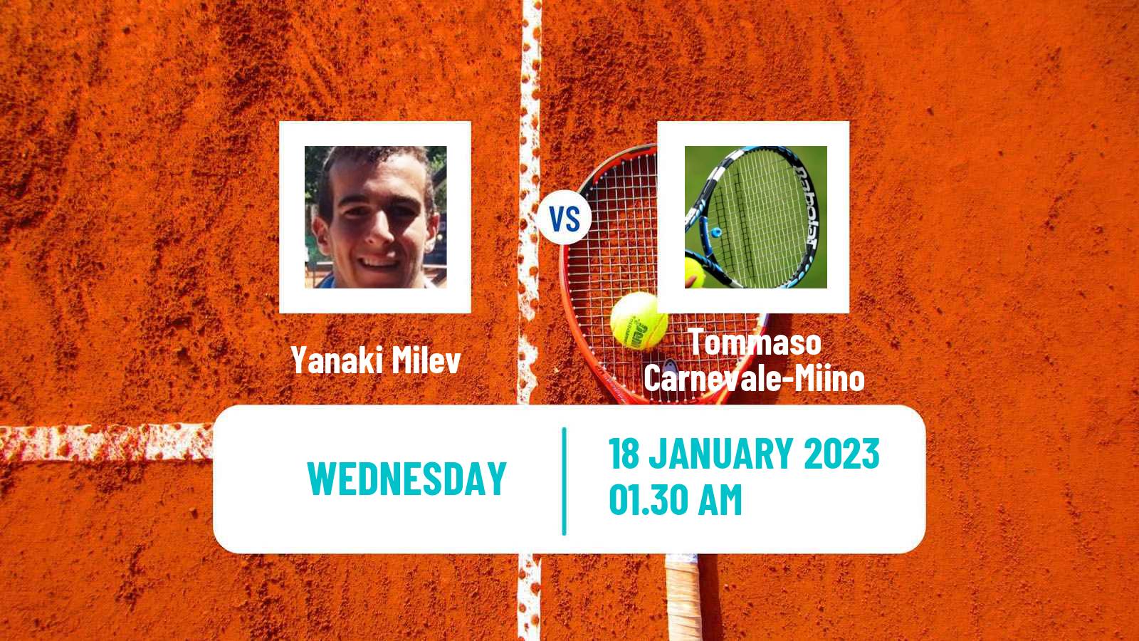 Tennis ITF Tournaments Yanaki Milev - Tommaso Carnevale-Miino