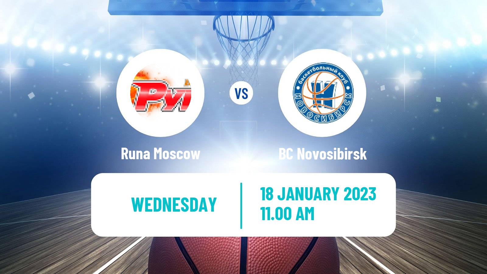 Basketball Russian Super League Basketball Runa Moscow - BC Novosibirsk