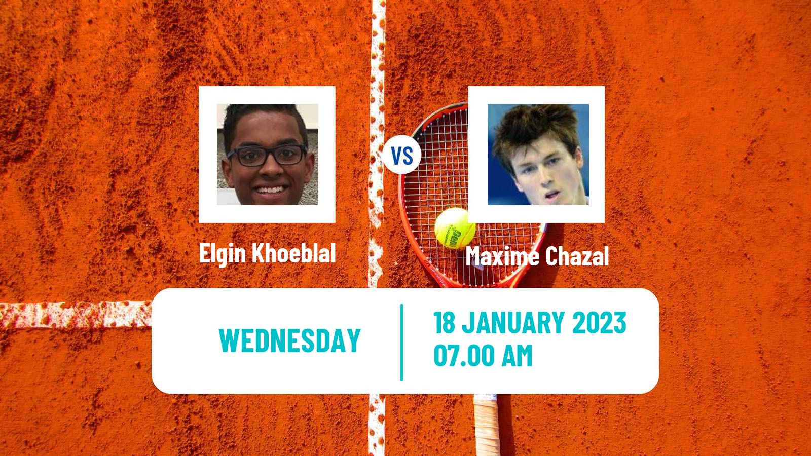 Tennis ITF Tournaments Elgin Khoeblal - Maxime Chazal