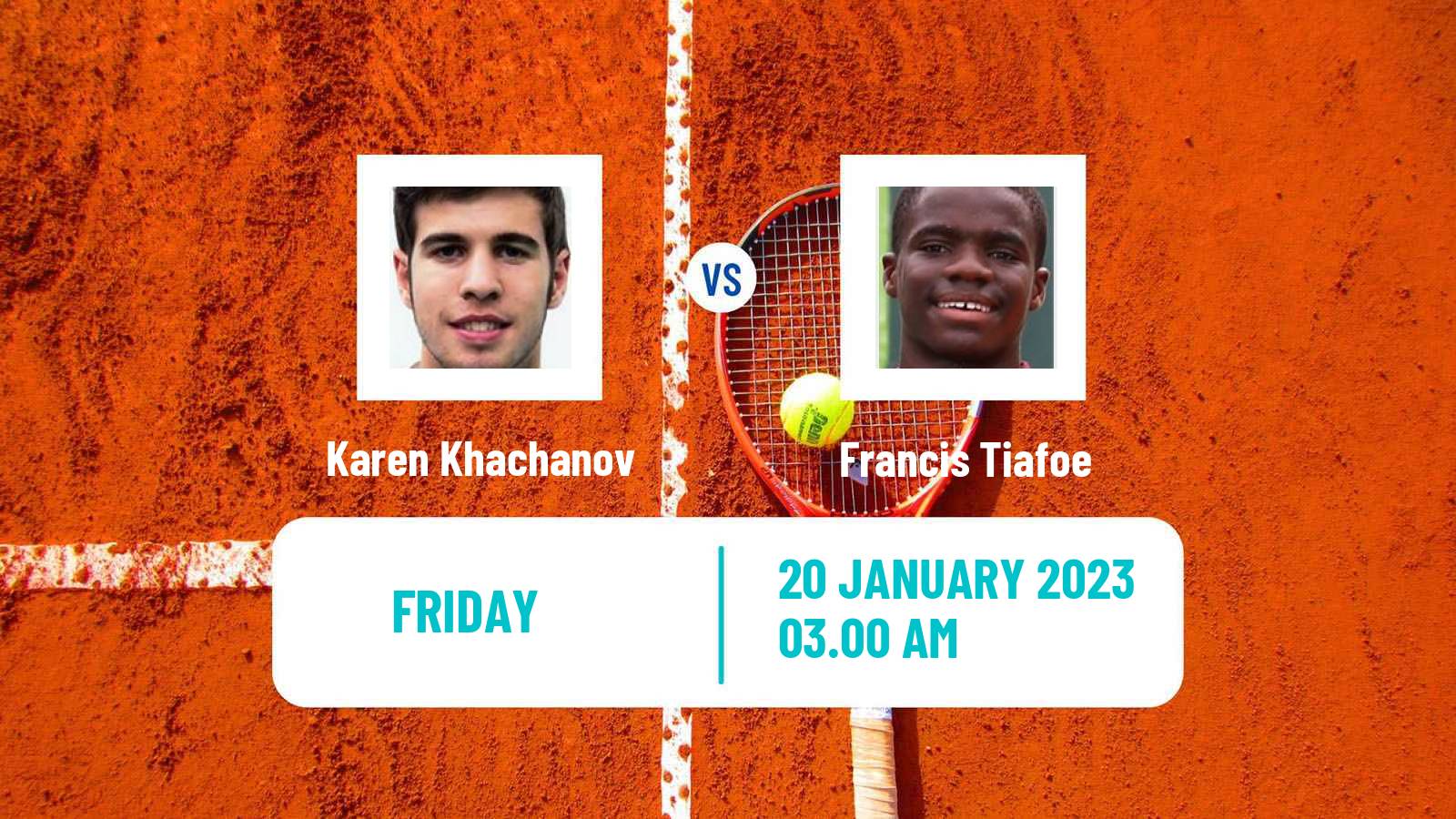 Tennis ATP Australian Open Karen Khachanov - Francis Tiafoe
