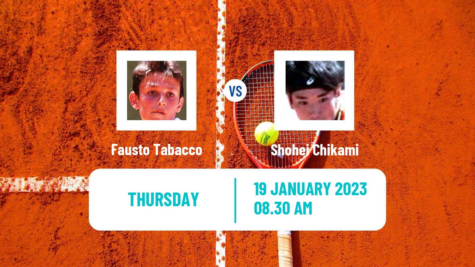 Tennis ITF Tournaments Fausto Tabacco - Shohei Chikami