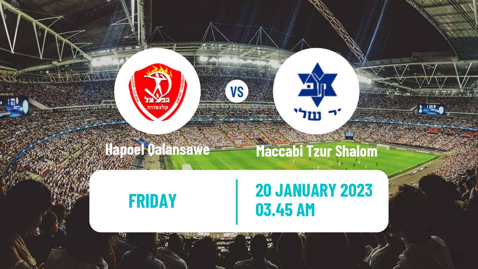 Soccer Israeli Liga Alef North Hapoel Qalansawe - Maccabi Tzur Shalom