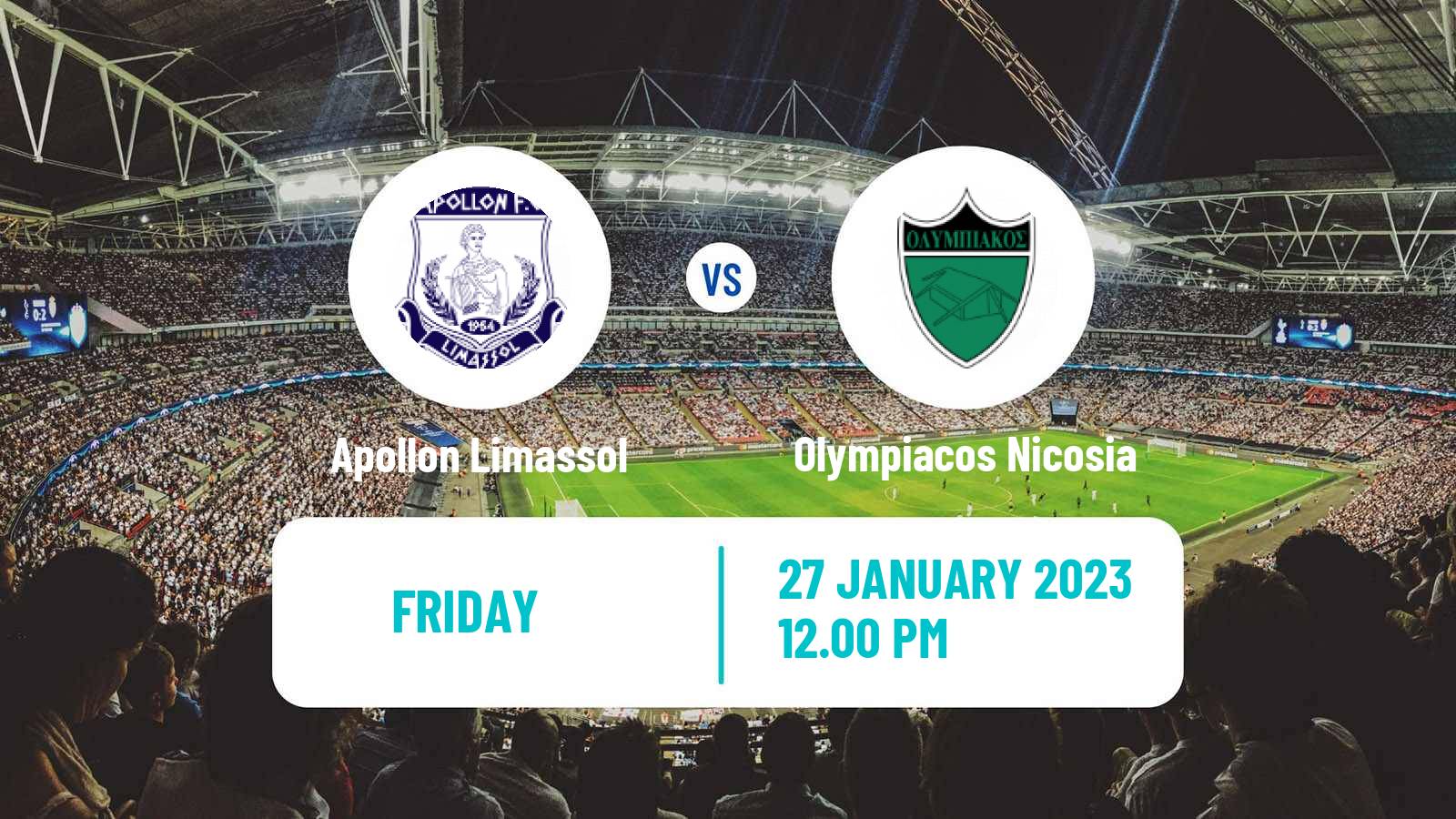 Soccer Cypriot First Division Apollon Limassol - Olympiacos Nicosia