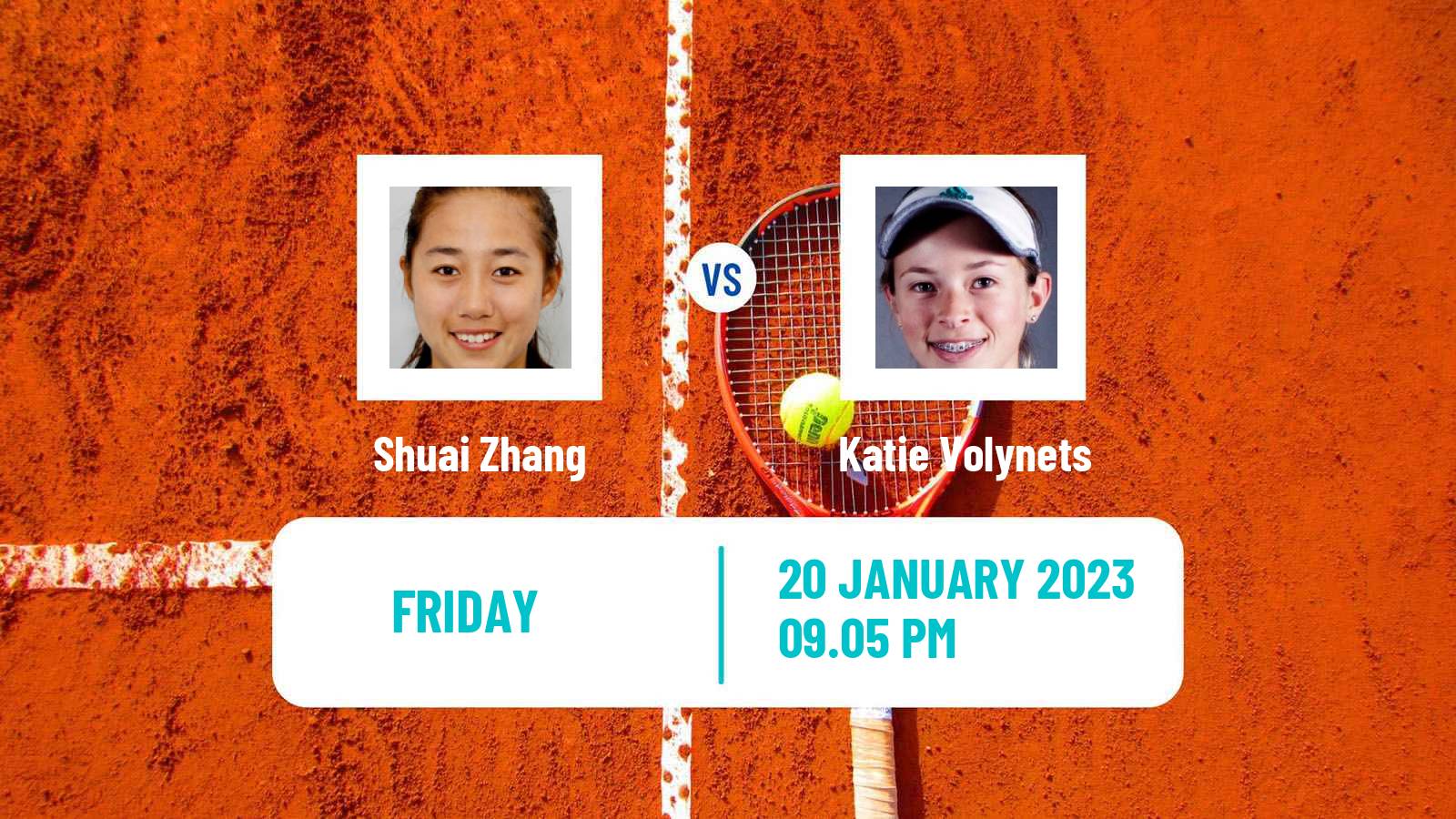 Tennis WTA Australian Open Shuai Zhang - Katie Volynets