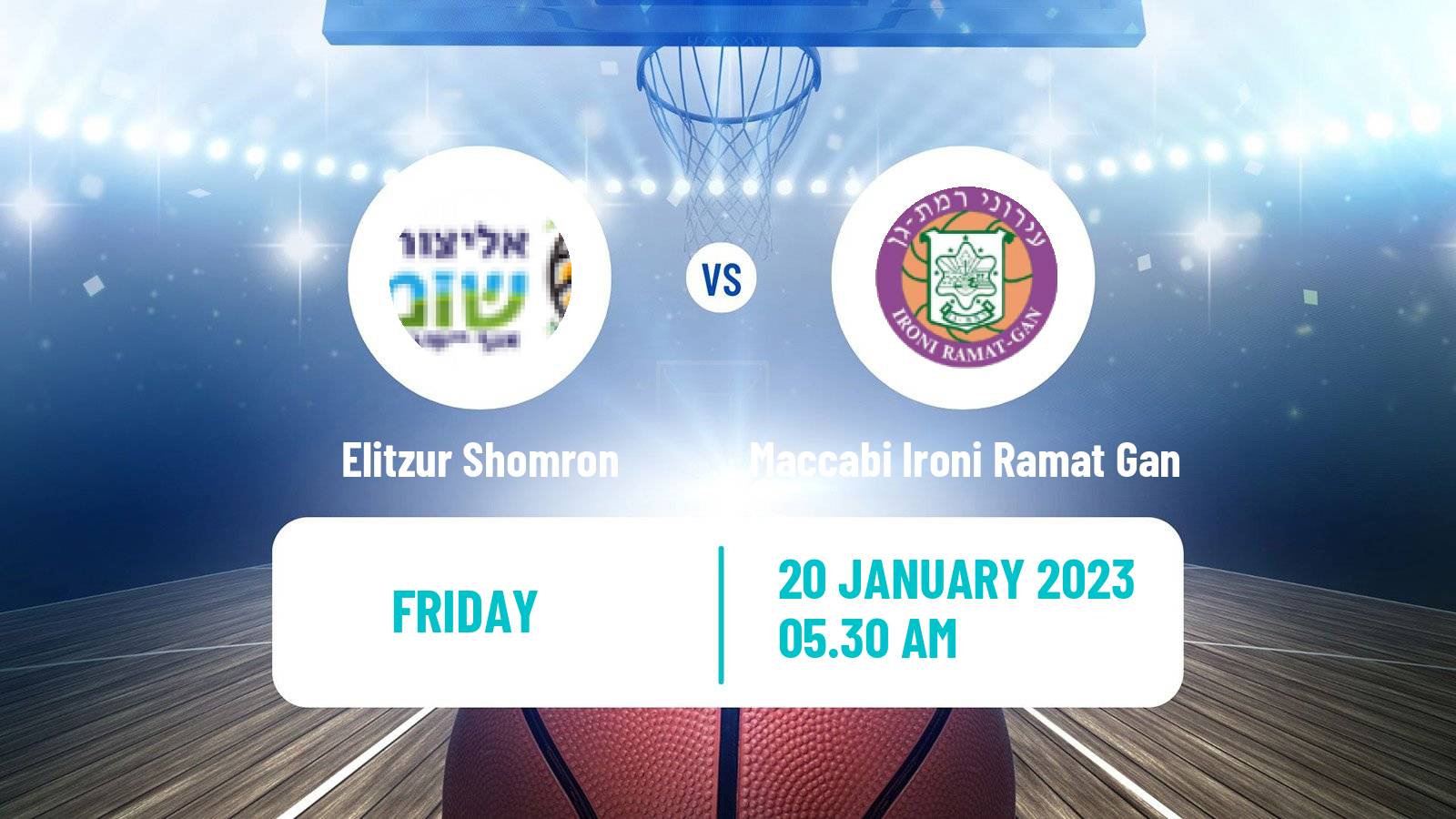 Basketball Israeli Liga Leumit Basketball Elitzur Shomron - Maccabi Ironi Ramat Gan