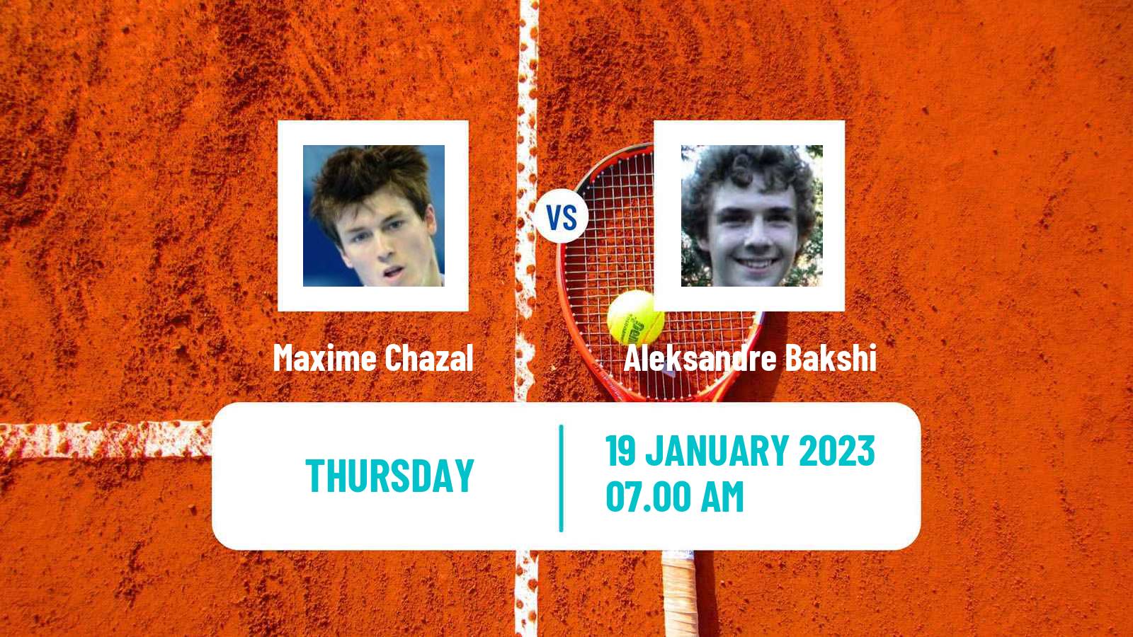 Tennis ITF Tournaments Maxime Chazal - Aleksandre Bakshi