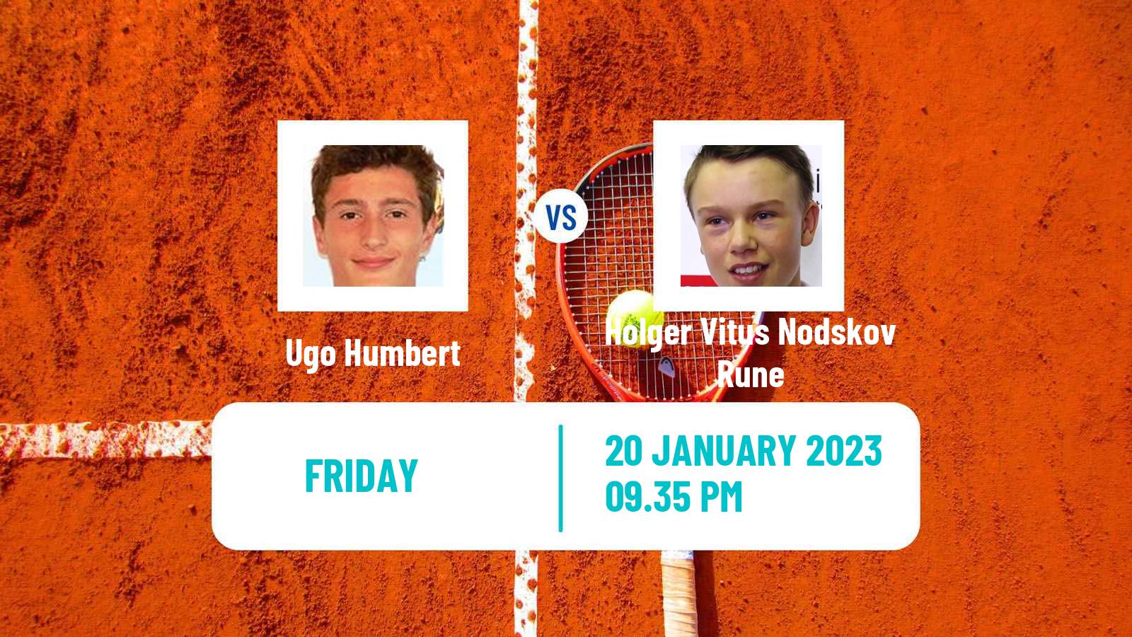 Tennis ATP Australian Open Ugo Humbert - Holger Vitus Nodskov Rune
