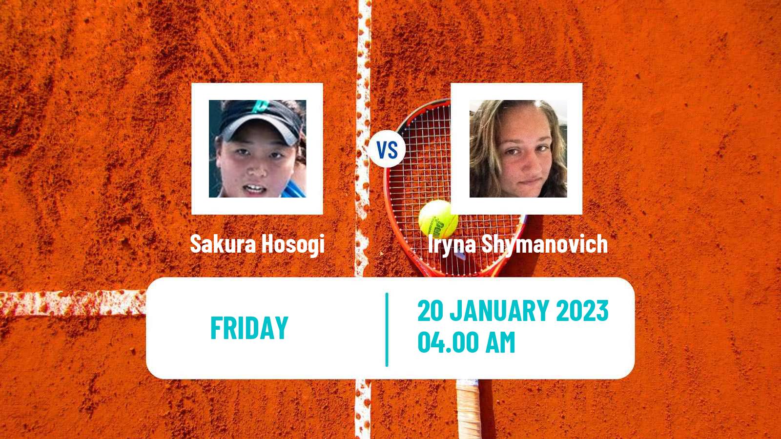 Tennis ITF Tournaments Sakura Hosogi - Iryna Shymanovich