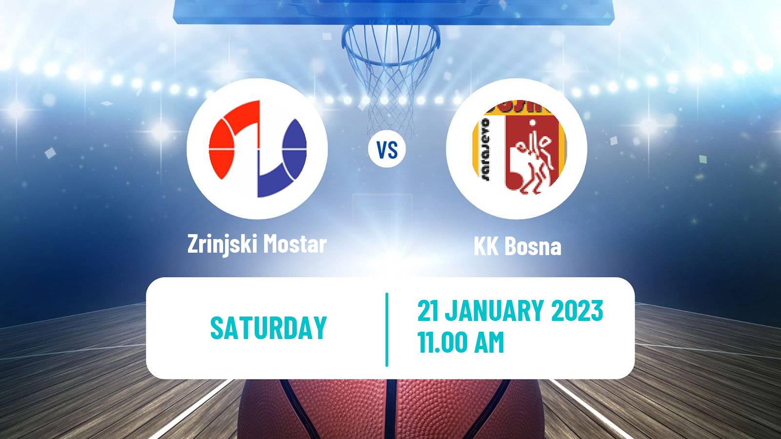Basketball Bosnian Prvenstvo Basketball Zrinjski Mostar - Bosna