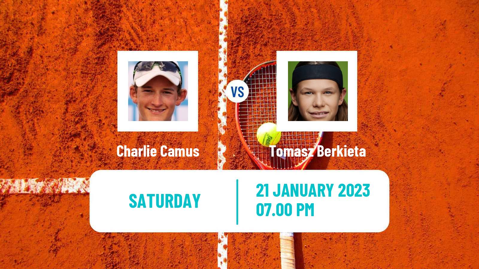 Tennis Boys Singles Australian Open Charlie Camus - Tomasz Berkieta