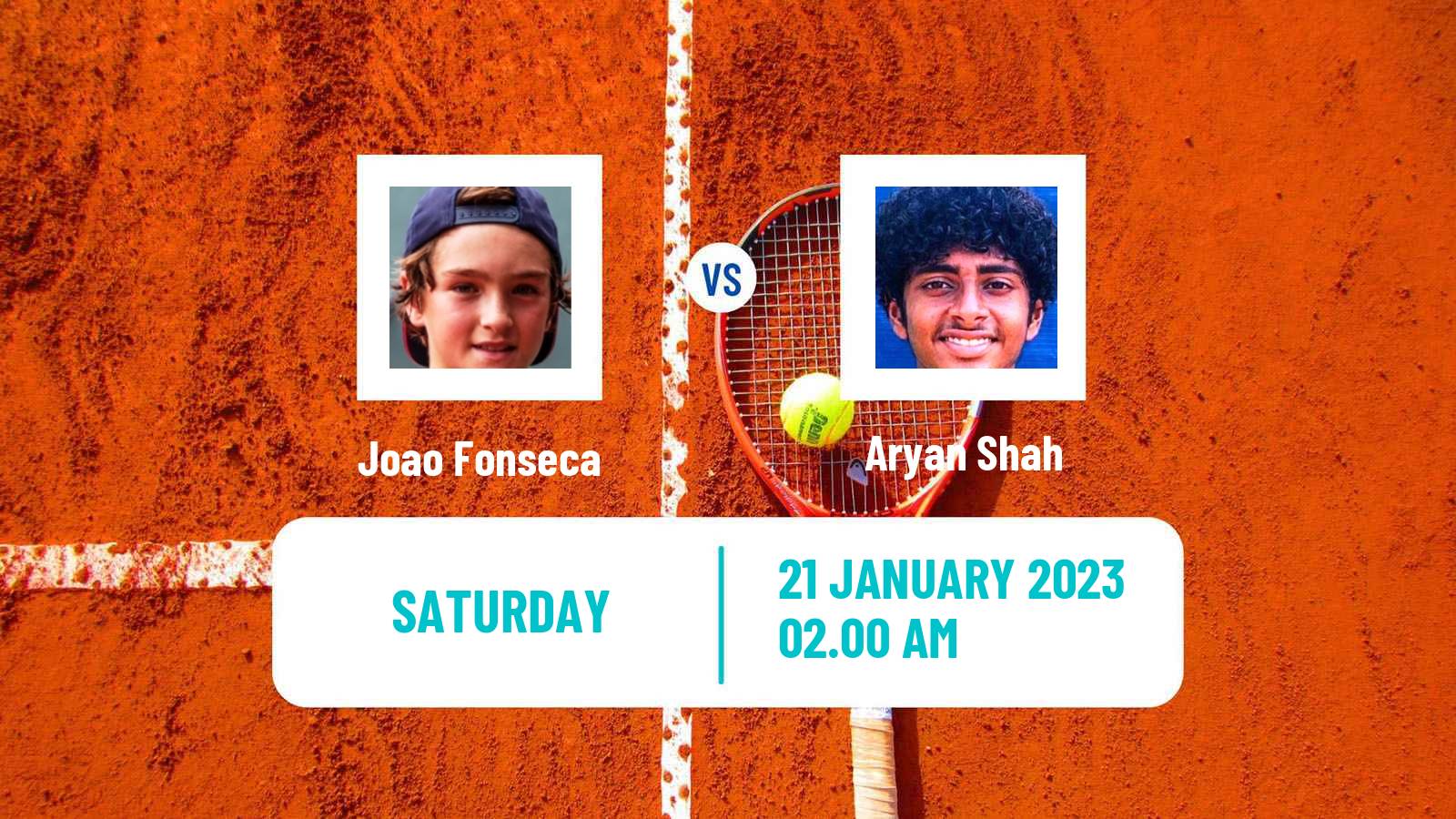 Tennis Boys Singles Australian Open Joao Fonseca - Aryan Shah