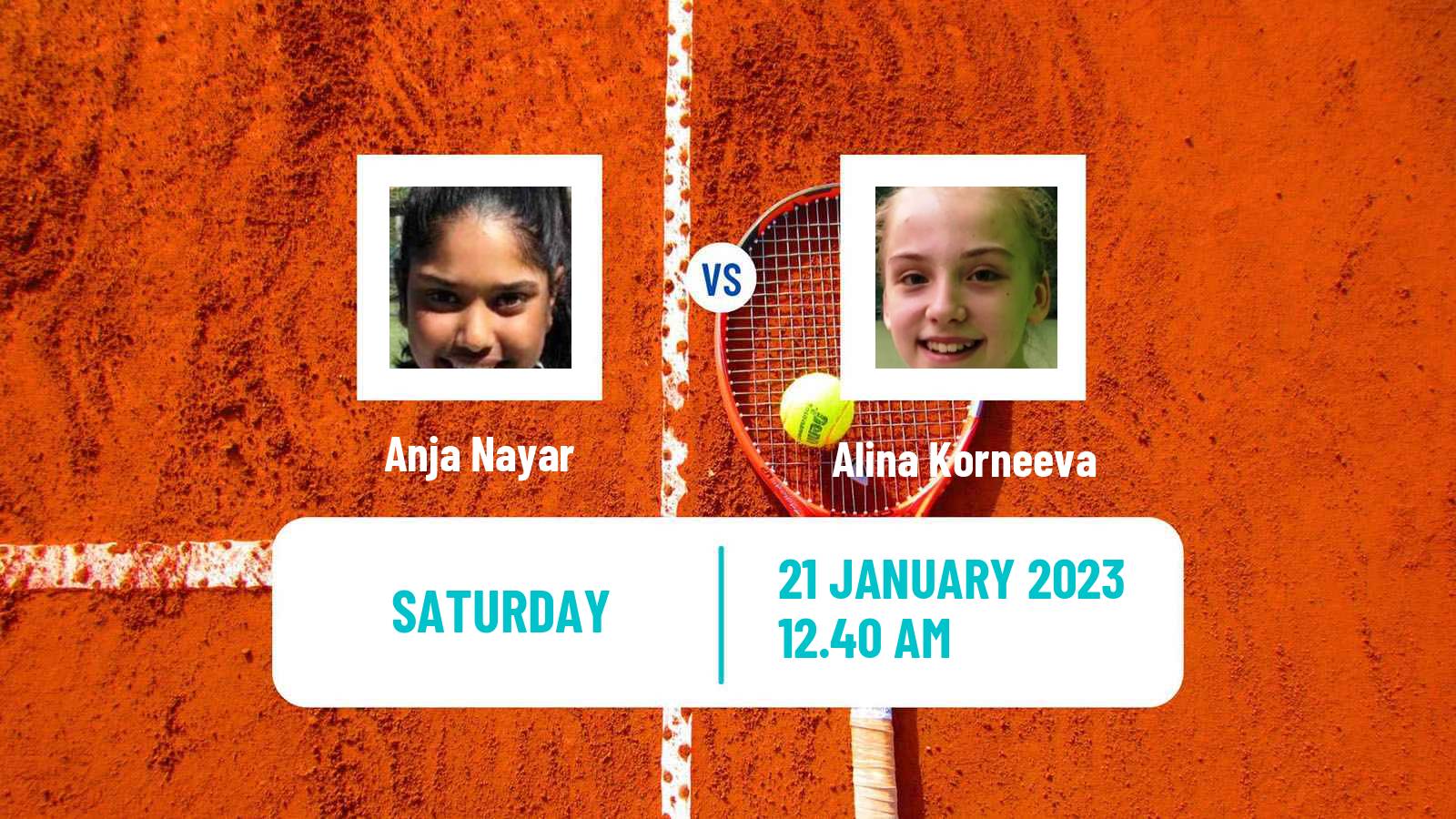 Tennis Girls Singles Australian Open Anja Nayar - Alina Korneeva
