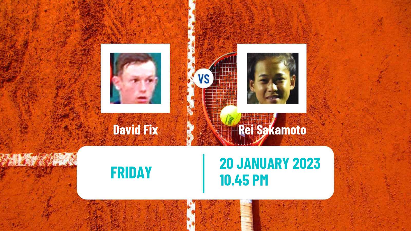 Tennis Boys Singles Australian Open David Fix - Rei Sakamoto