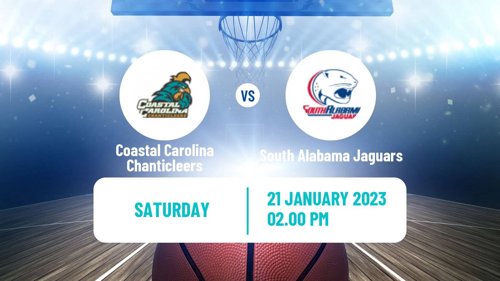 Basketball NCAA College Basketball Coastal Carolina Chanticleers - South Alabama Jaguars