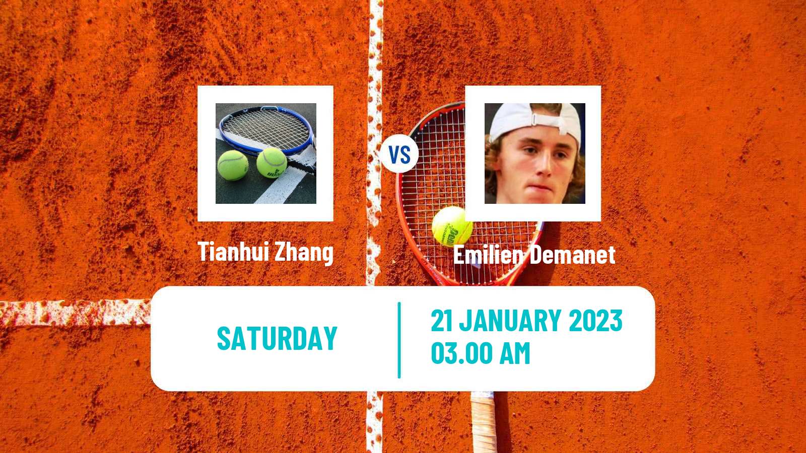 Tennis Boys Singles Australian Open Tianhui Zhang - Emilien Demanet