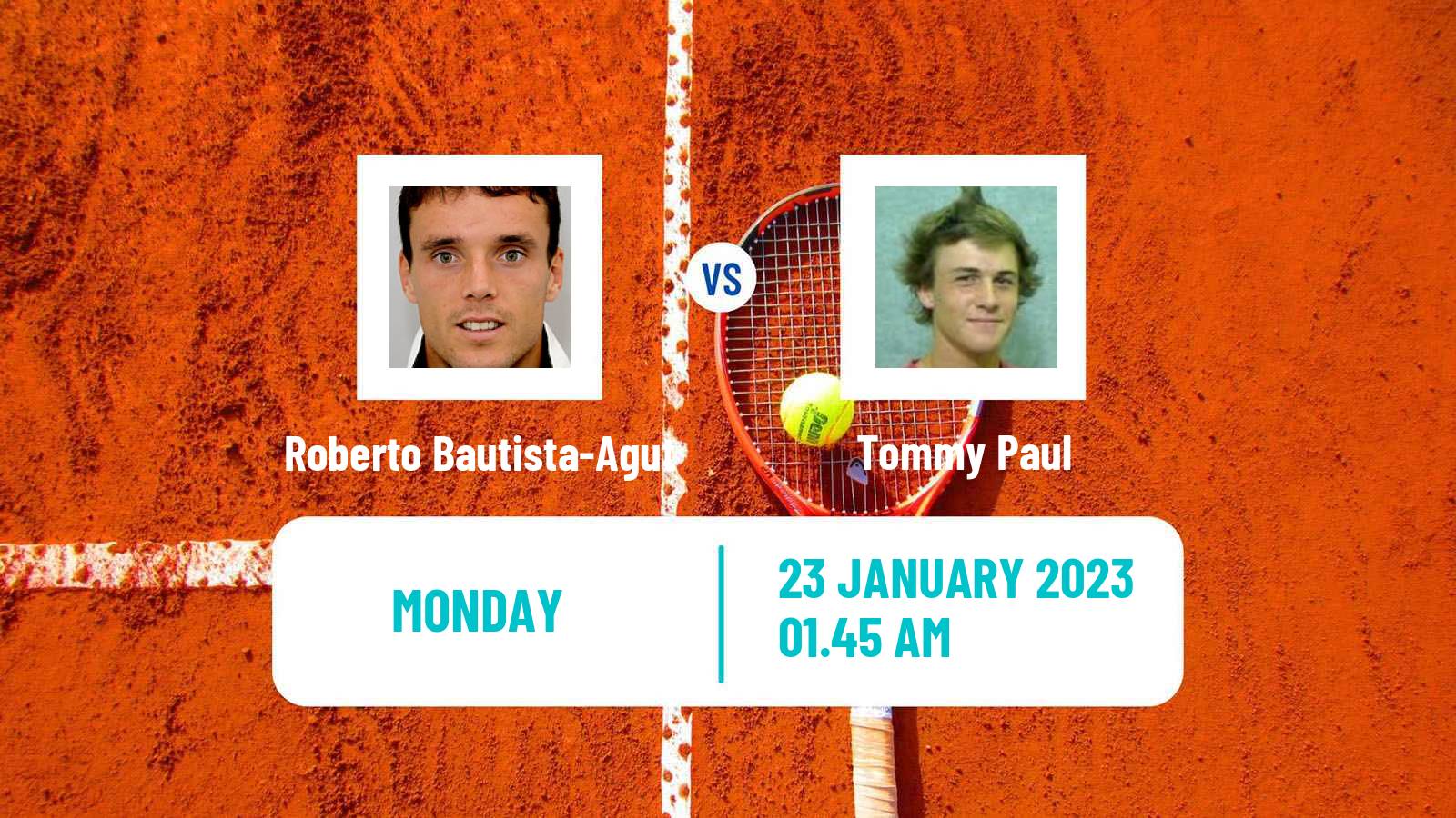Tennis ATP Australian Open Roberto Bautista-Agut - Tommy Paul