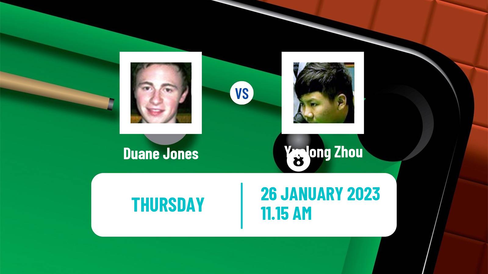 Snooker Snooker Duane Jones - Yuelong Zhou