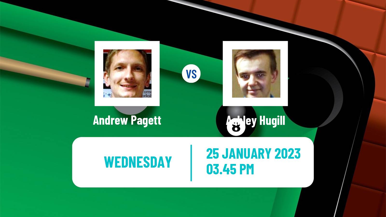 Snooker Snooker Andrew Pagett - Ashley Hugill