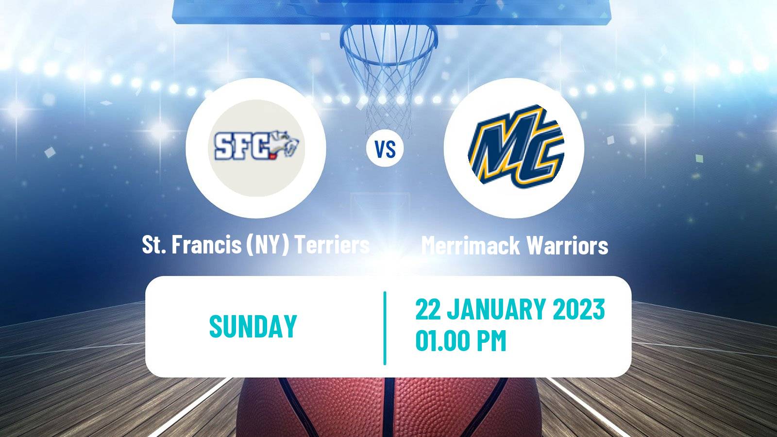 Basketball NCAA College Basketball St. Francis (NY) Terriers - Merrimack Warriors