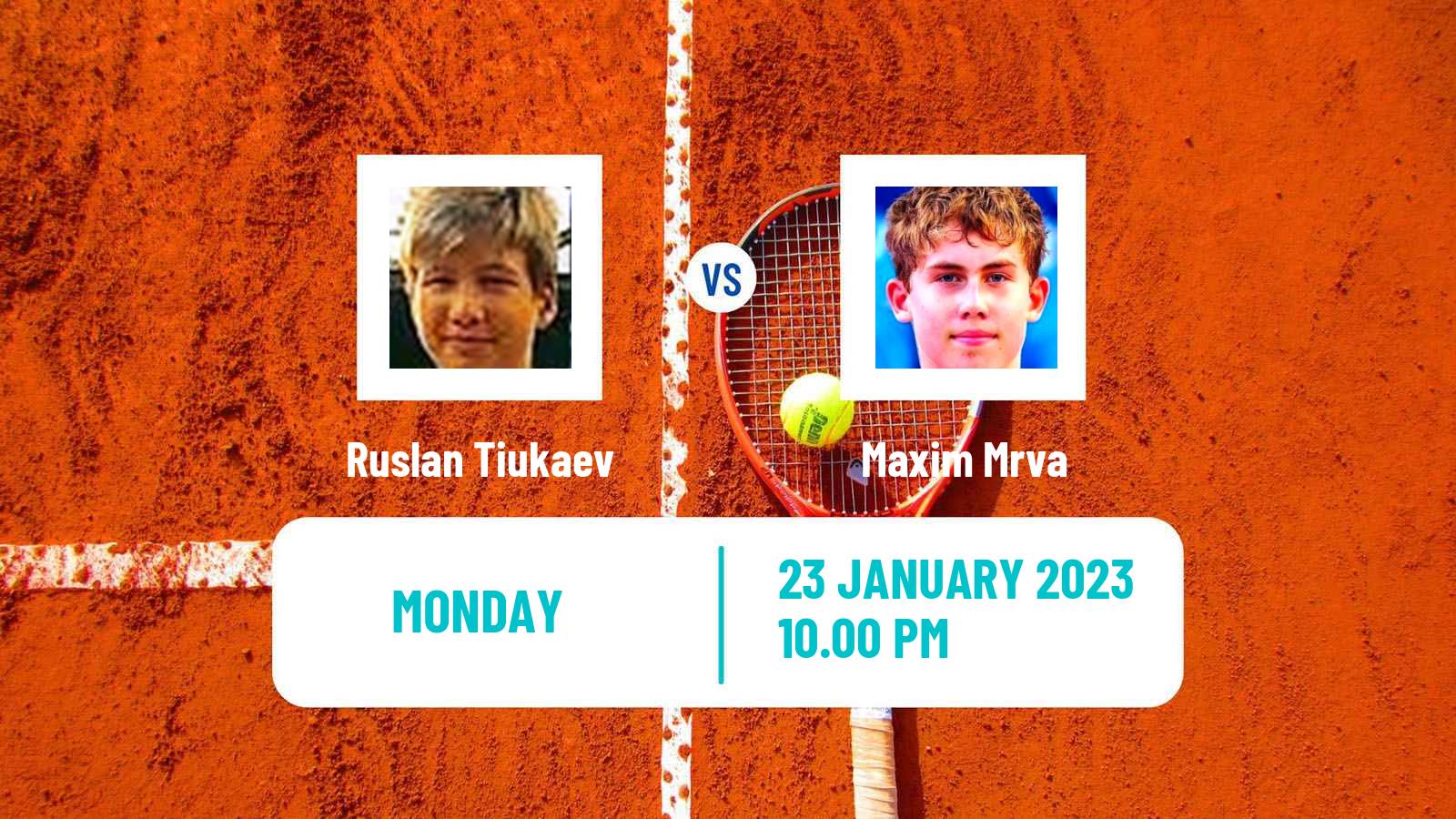 Tennis Boys Singles Australian Open Ruslan Tiukaev - Maxim Mrva