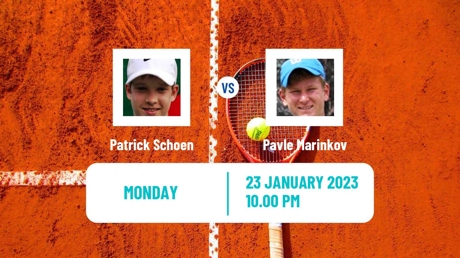 Tennis Boys Singles Australian Open Patrick Schoen - Pavle Marinkov