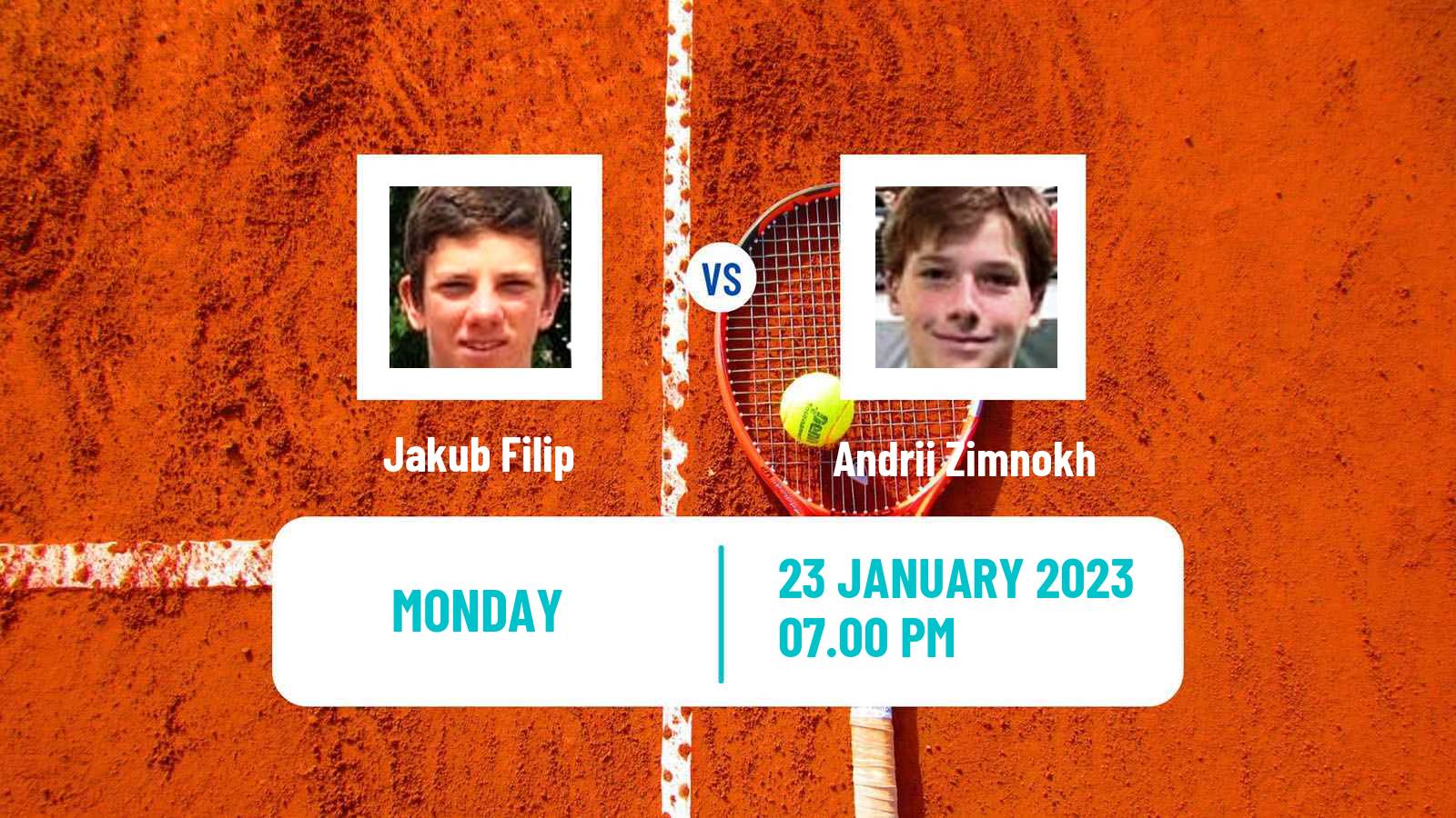 Tennis Boys Singles Australian Open Jakub Filip - Andrii Zimnokh