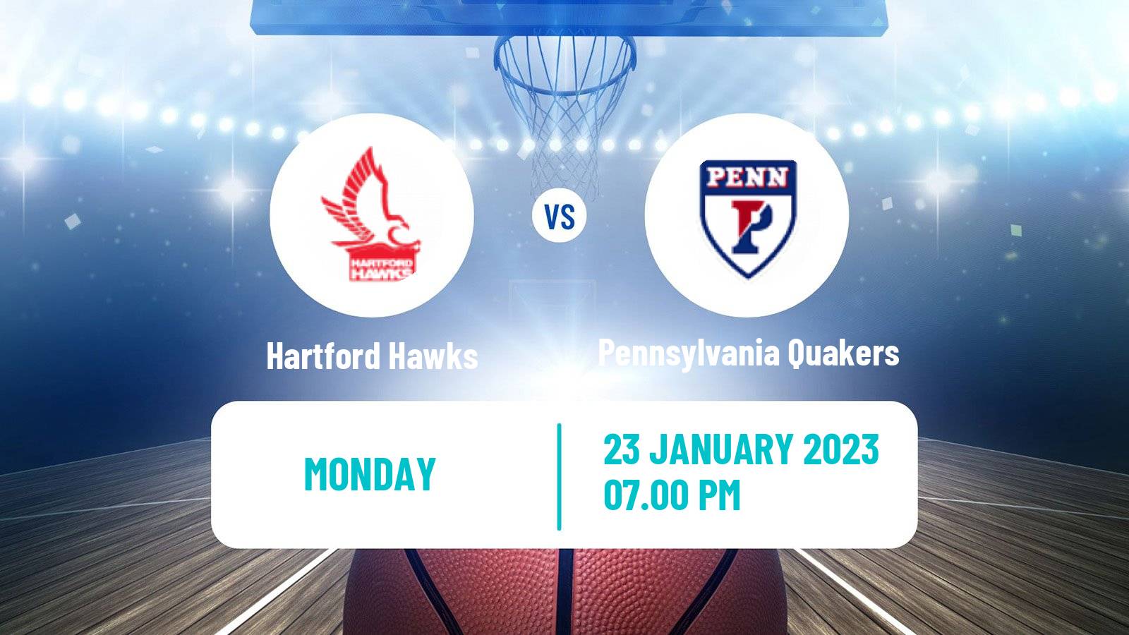 Basketball NCAA College Basketball Hartford Hawks - Pennsylvania Quakers